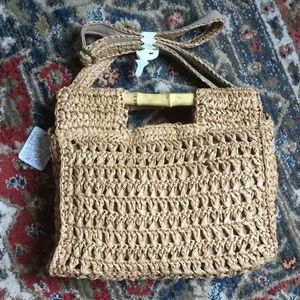 Free People Dreamland Straw Clutch in Neutral